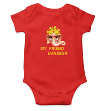 Load image into Gallery viewer, My Friend Ganesha Kids Romper For Baby Boy/Girl-0-5 Months(18 Inches)-RED-Ektarfa.online
