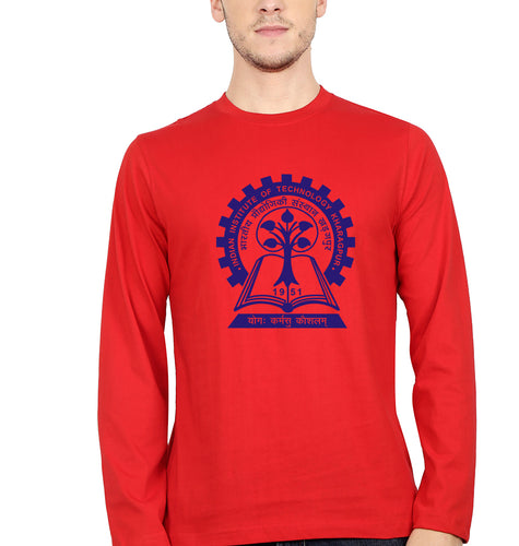 IIT Kharagpur Full Sleeves T-Shirt for Men-S(38 Inches)-RED-Ektarfa.online