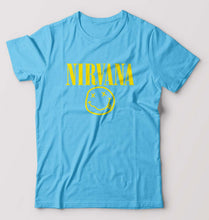 Load image into Gallery viewer, Nirvana T-Shirt for Men-S(38 Inches)-Light blue-Ektarfa.online
