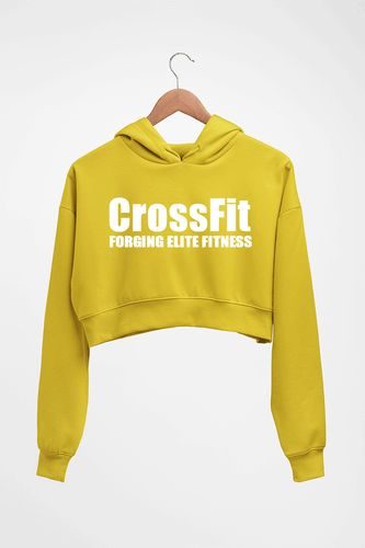CrossFit Crop HOODIE FOR WOMEN-Mustard Yellow-Ektarfa.online