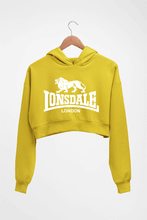 Load image into Gallery viewer, Lonsdale Crop HOODIE FOR WOMEN-Mustard Yellow-Ektarfa.online
