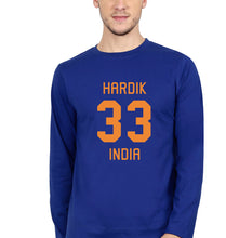 Load image into Gallery viewer, Hardik Pandya Full Sleeves T-Shirt for Men-Royal Blue-Ektarfa.online
