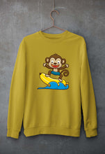 Load image into Gallery viewer, Monkey Banana Unisex Sweatshirt for Men/Women-S(40 Inches)-Mustard Yellow-Ektarfa.online
