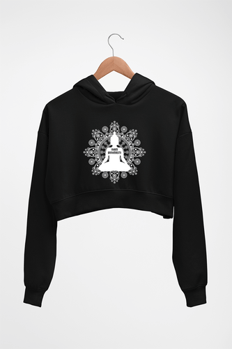 Aham Bhahmasmi Crop HOODIE FOR WOMEN-Black-Ektarfa.online