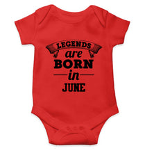 Load image into Gallery viewer, Legends are Born in JunE Kids Romper For Baby Boy/Girl-0-5 Months(18 Inches)-RED-Ektarfa.online
