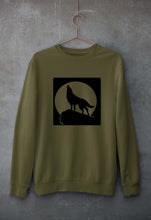 Load image into Gallery viewer, Wolf Unisex Sweatshirt for Men/Women-S(40 Inches)-Olive Green-Ektarfa.online
