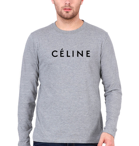 Celine Full Sleeves T-Shirt for Men-Grey Melange-Ektarfa.online