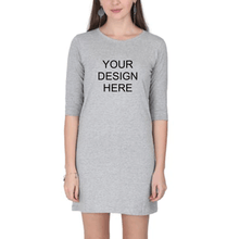 Load image into Gallery viewer, Customized-Custom-Personalized Long Top for Women-S(36 Inches)-Grey Melange-ektarfa.com
