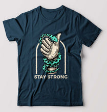 Load image into Gallery viewer, Stay Strong T-Shirt for Men-S(38 Inches)-Petrol Blue-Ektarfa.online
