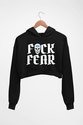 Stone Cold Steve Austin (WWE) Crop HOODIE FOR WOMEN-Black-Ektarfa.online