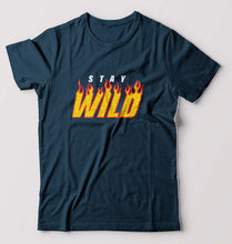 Load image into Gallery viewer, Stay Wild T-Shirt for Men-Petrol Blue-Ektarfa.online
