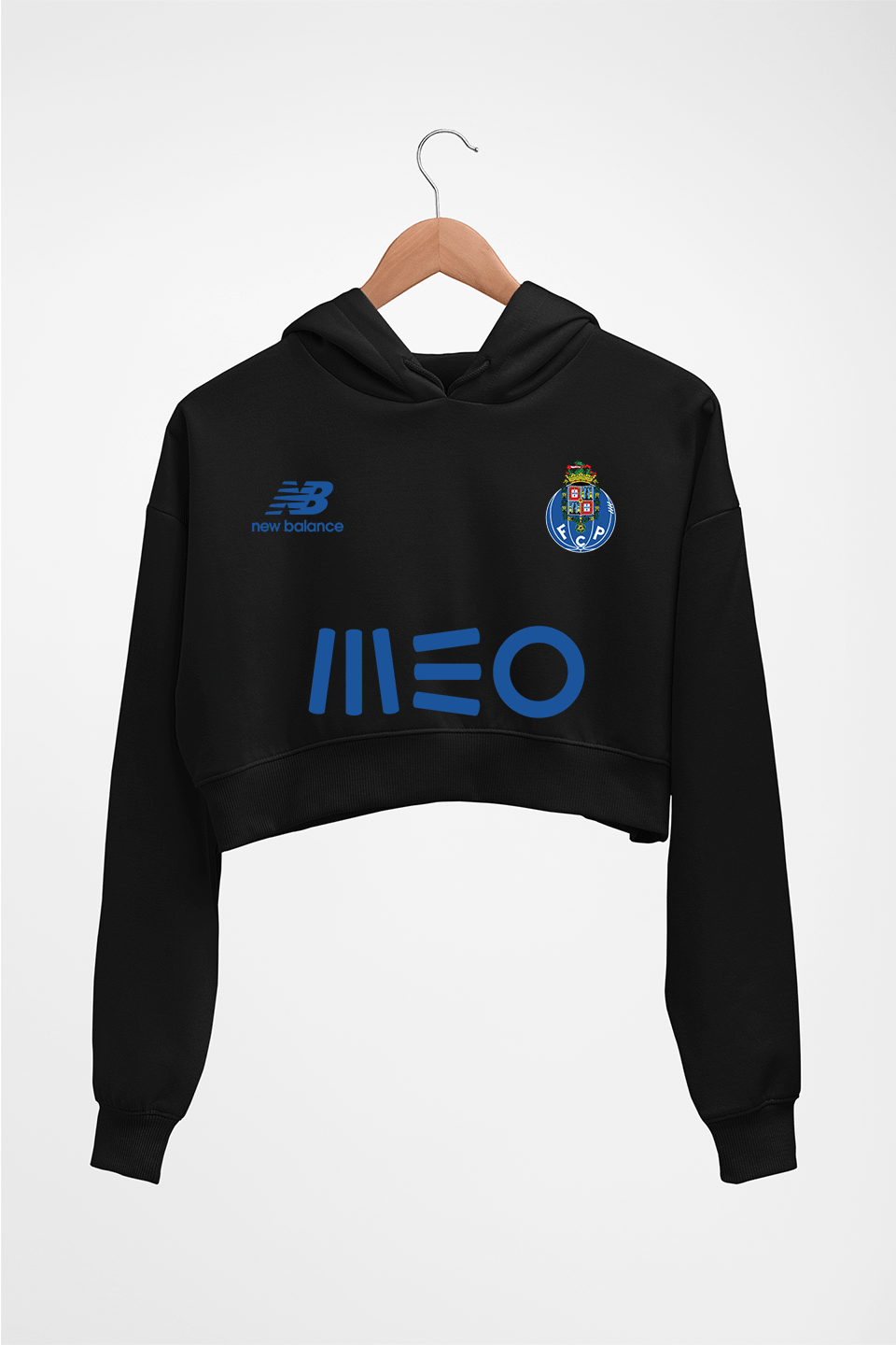 FC Porto 2021-22 Crop HOODIE FOR WOMEN-Black-Ektarfa.online