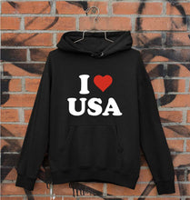 Load image into Gallery viewer, I Love USA Unisex Hoodie for Men/Women-Black-Ektarfa.online
