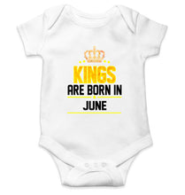 Load image into Gallery viewer, Kings Are Born In June Kids Romper For Baby Boy/Girl-0-5 Months(18 Inches)-White-Ektarfa.online
