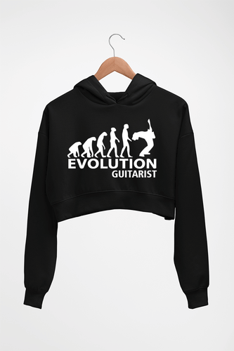 Guitarist Crop HOODIE FOR WOMEN-Black-Ektarfa.online