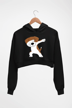 Load image into Gallery viewer, Dab Dog Crop HOODIE FOR WOMEN-Black-Ektarfa.online
