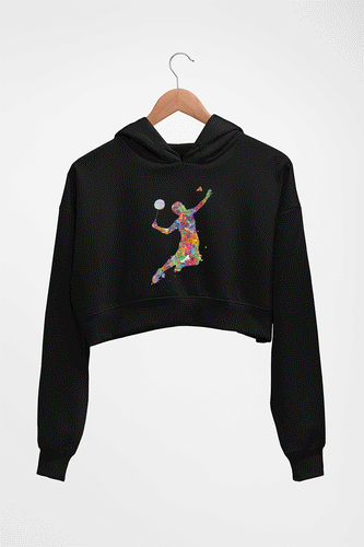 Badminton Crop HOODIE FOR WOMEN-Black-Ektarfa.online