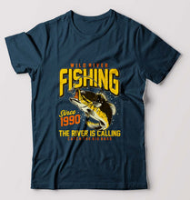 Load image into Gallery viewer, Fishing T-Shirt for Men-Petrol Blue-Ektarfa.online
