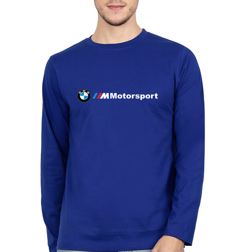 BMW Motorsport Full Sleeves T-Shirt for Men-S(38 Inches)-Royal Blue-Ektarfa.online