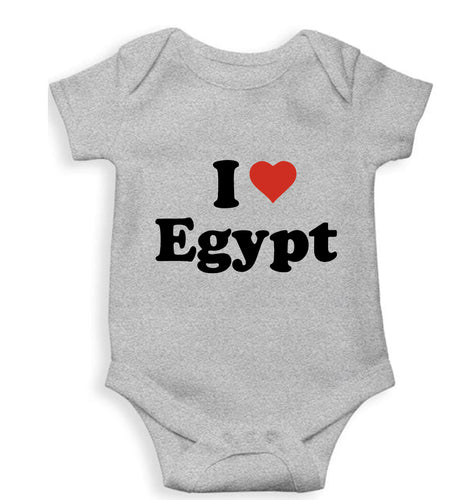 I Love Egypt Kids Romper For Baby Boy/Girl-0-5 Months(18 Inches)-Grey-Ektarfa.online