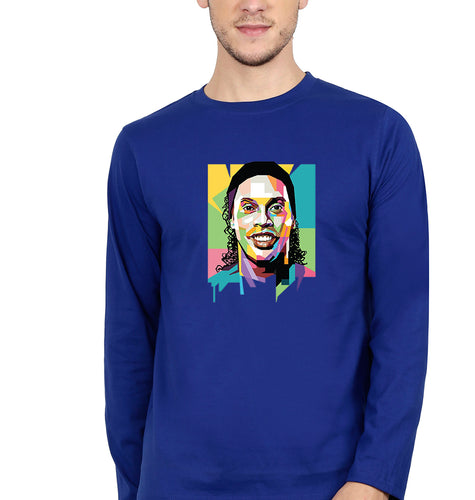 Ronaldinho Full Sleeves T-Shirt for Men-S(38 Inches)-Royal blue-Ektarfa.online