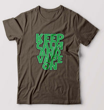 Load image into Gallery viewer, keep calm and vape on T-Shirt for Men-Olive Green-Ektarfa.online
