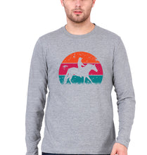 Load image into Gallery viewer, Horse Riding Full Sleeves T-Shirt for Men-Grey Melange-Ektarfa.online
