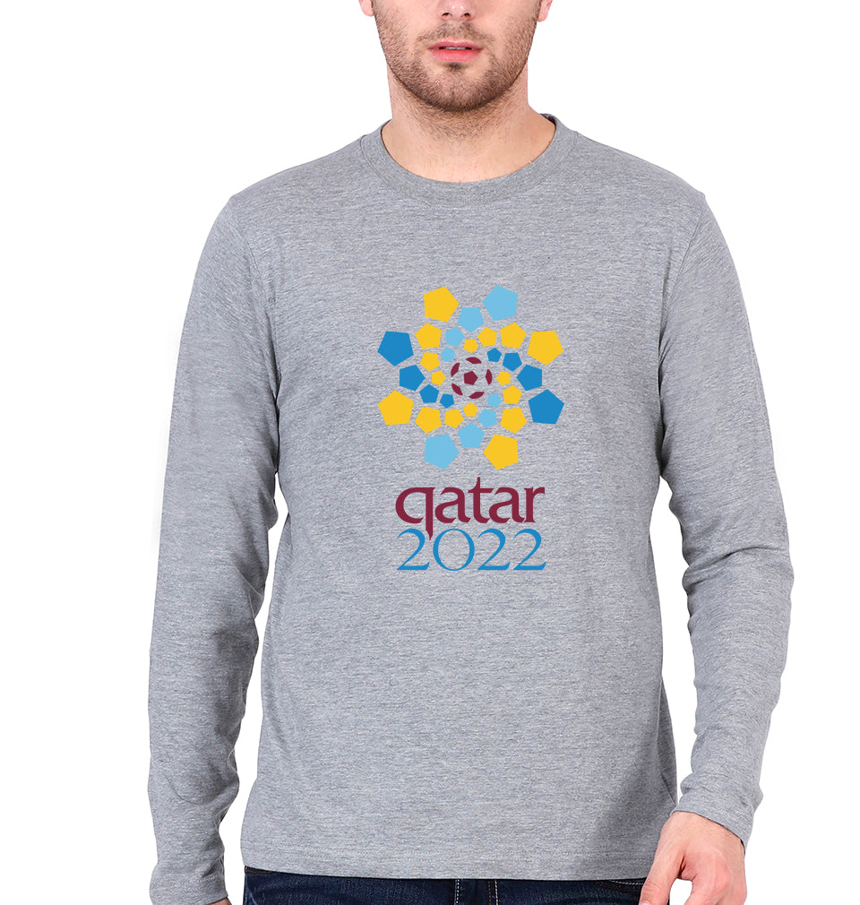 FIFA World Cup Qatar 2022 Full Sleeves T-Shirt for Men-Grey Melange-Ektarfa.online