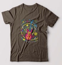 Load image into Gallery viewer, Psychedelic Music T-Shirt for Men-Olive Green-Ektarfa.online
