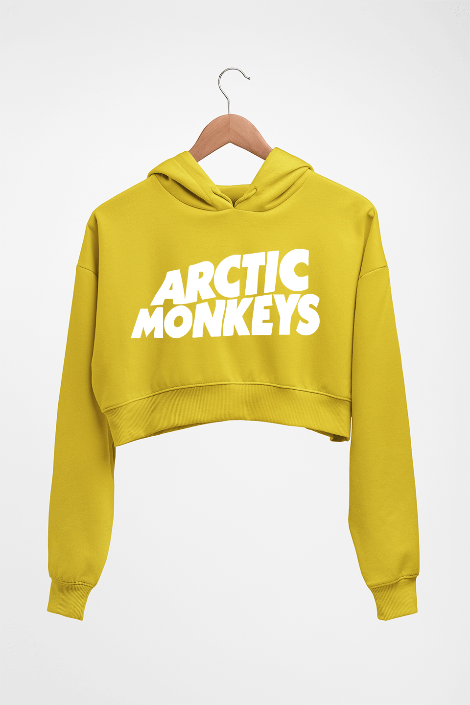 Arctic Monkeys Crop HOODIE FOR WOMEN-Mustard Yellow-Ektarfa.online
