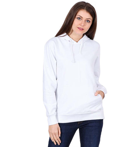 Plain White Hoodie Sweatshirt for Women-ektarfa.com