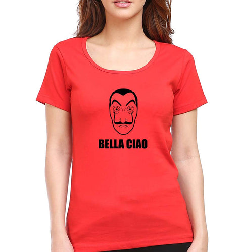Money Heist Bella Ciao T-Shirt for Women-Red-Ektarfa.online