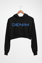 Load image into Gallery viewer, Denim Crop HOODIE FOR WOMEN-Black-Ektarfa.online
