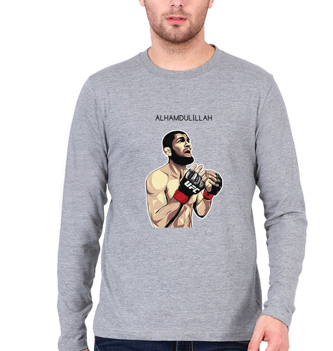 Khabib Nurmagomedov Full Sleeves T-Shirt for Men-Grey Melange-Ektarfa.online