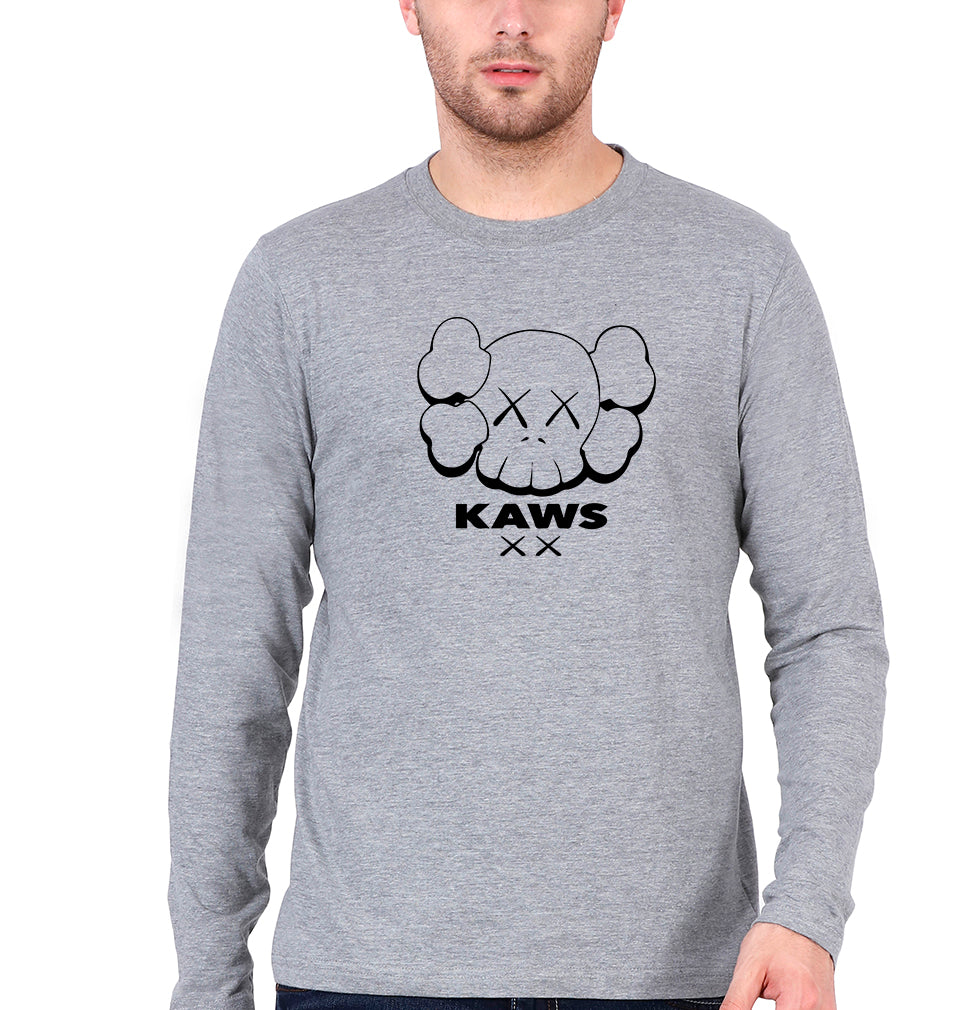 Kaws Full Sleeves T-Shirt for Men-Grey Melange-Ektarfa.online