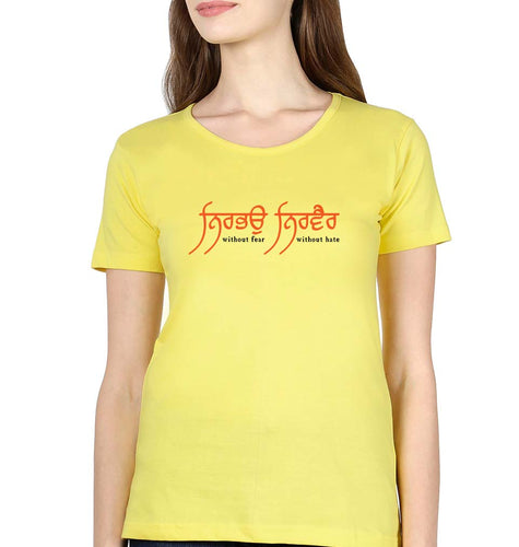 Nirbhau Nirvair T-Shirt for Women-Yellow-Ektarfa.online