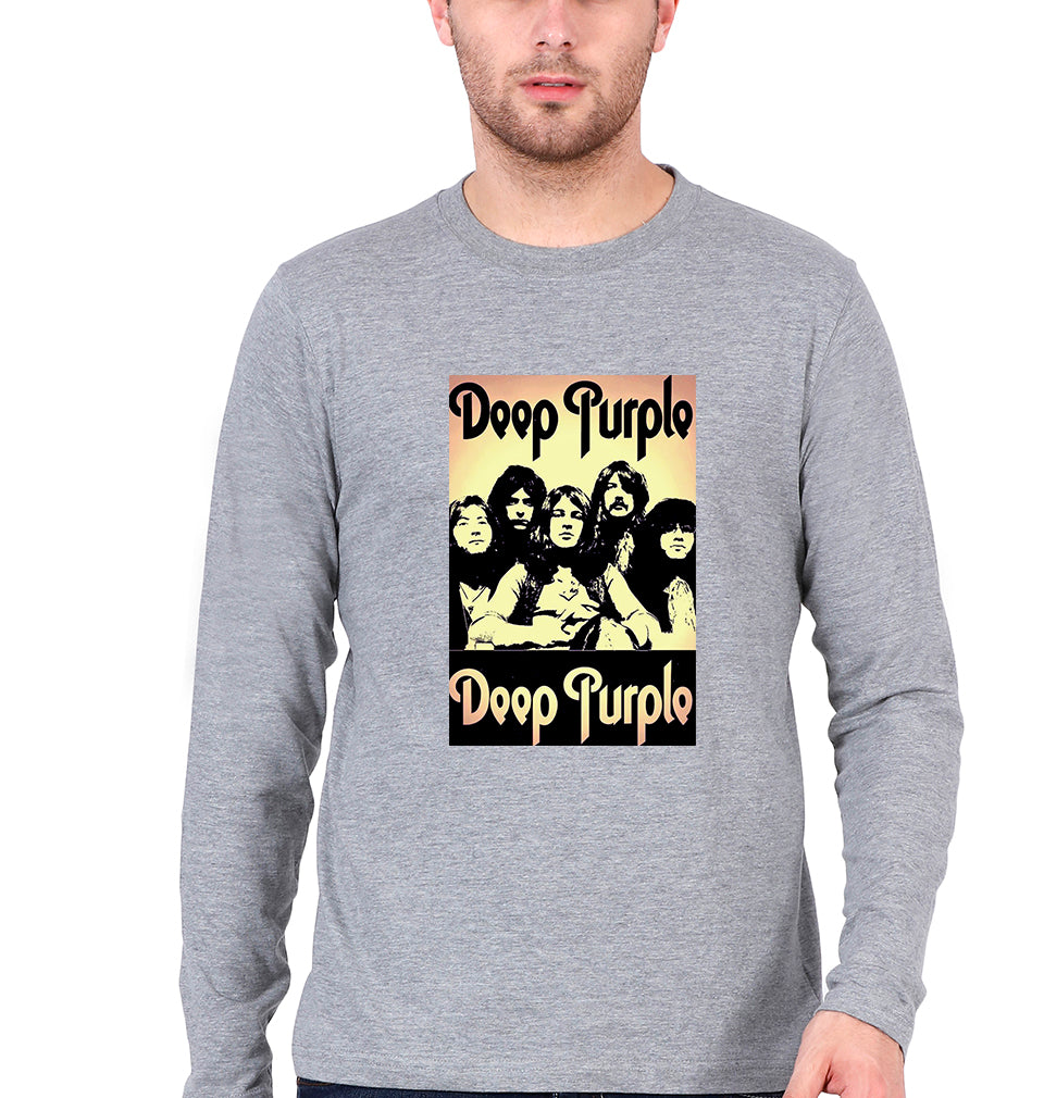 Deep Purple Full Sleeves T-Shirt for Men-Grey Melange-Ektarfa.online