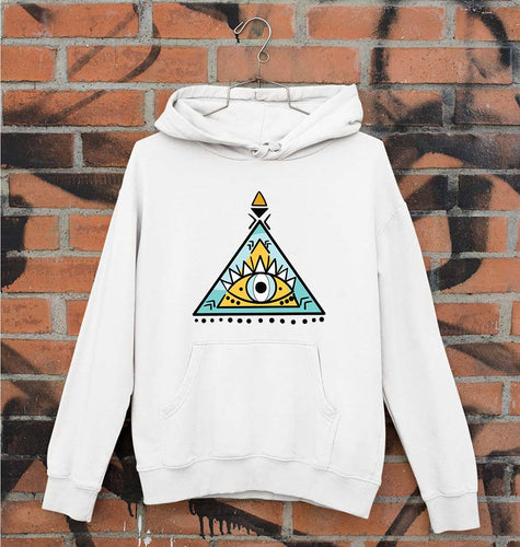 Psychedelic Triangle eye Unisex Hoodie for Men/Women-White-Ektarfa.online
