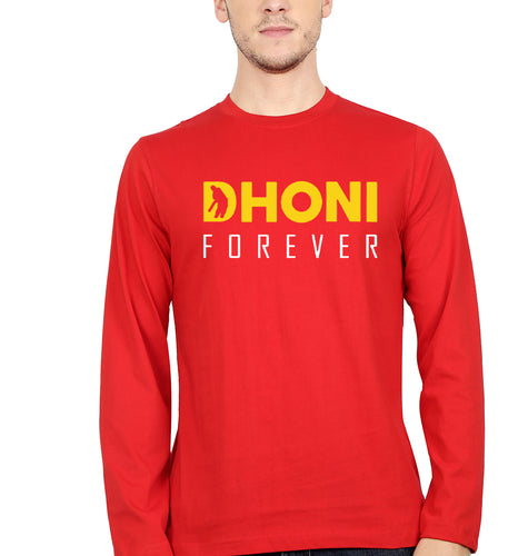 MS Dhoni (MSD)Full Sleeves T-Shirt for Men-RED-Ektarfa.online