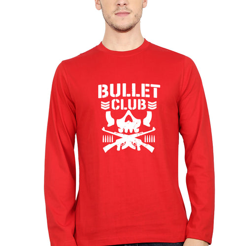 Bullet Club Full Sleeves T-Shirt for Men-Red-Ektarfa.online