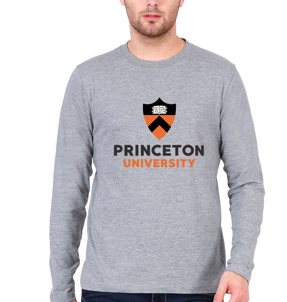 Princeton Full Sleeves T-Shirt for Men-Grey Melange-Ektarfa.online