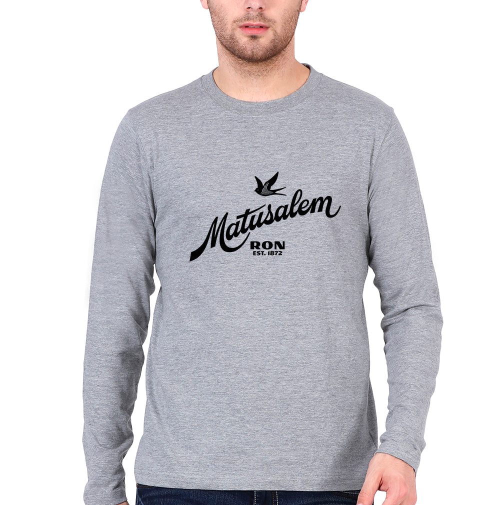Ron-Matusalem Full Sleeves T-Shirt for Men-Grey Melange-Ektarfa.online