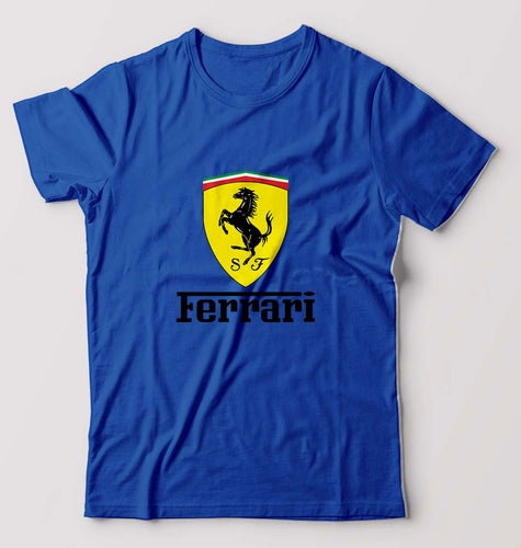 Ferrari T-Shirt for Men-S(38 Inches)-Royal Blue-Ektarfa.online