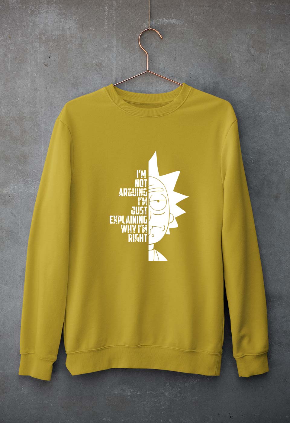 Rick and Morty Unisex Sweatshirt for Men/Women-Mustard Yellow-Ektarfa.online