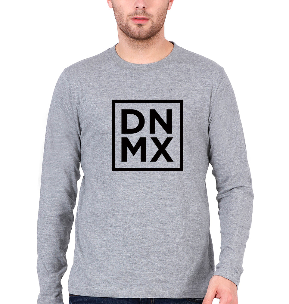 DNMX Full Sleeves T-Shirt for Men-Grey Melange-Ektarfa.online
