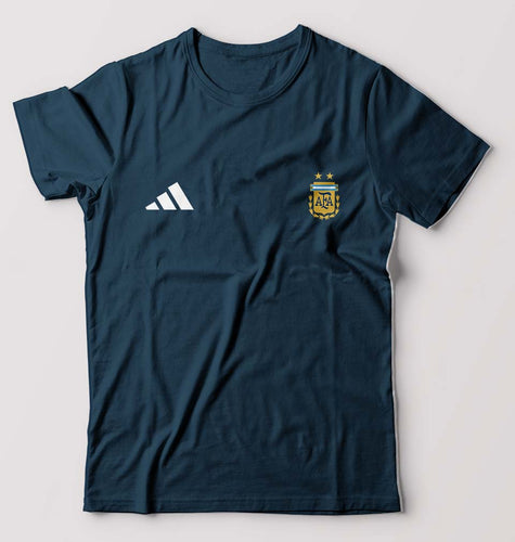 Argentina Football T-Shirt for Men-S(38 Inches)-Petrol Blue-Ektarfa.online