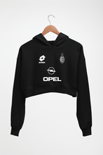Load image into Gallery viewer, A.C. Milan Football Crop HOODIE FOR WOMEN-Black-Ektarfa.online

