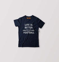 Load image into Gallery viewer, Life Football Kids T-Shirt for Boy/Girl-0-1 Year(20 Inches)-Navy Blue-Ektarfa.online
