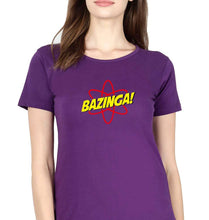 Load image into Gallery viewer, Sheldon Cooper Bazinga T-Shirt for Women-XS(32 Inches)-Purple-Ektarfa.online

