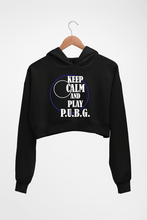 Load image into Gallery viewer, PUBG Keep Calm And Play Pubg Crop HOODIE FOR WOMEN-Black-Ektarfa.online
